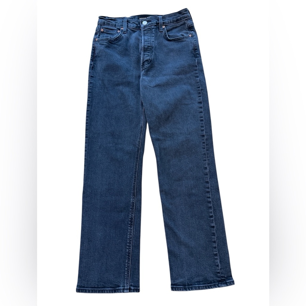 Denim Forum The Arlo High Rise Straight Black Jeans